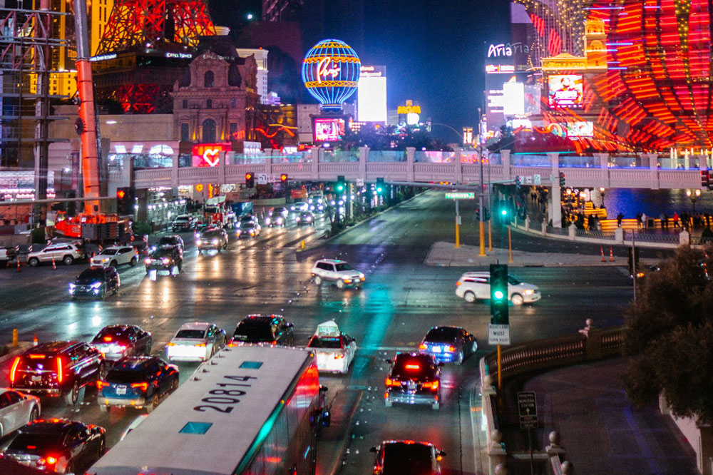 The Las vegas strip.